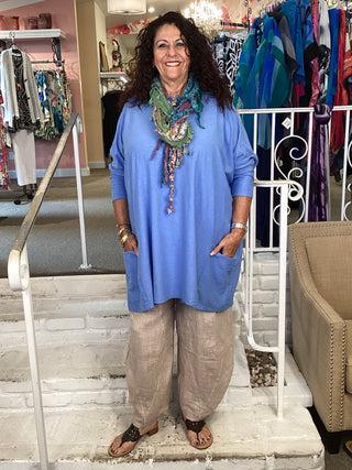 COTTON 2 PKT TUNIC - FORGET ME