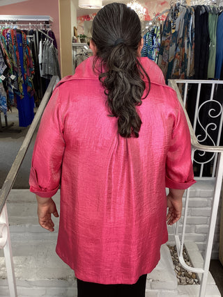 SHIMMER SWING JACKET - FUCHSIA