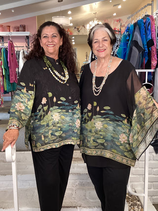 SILK TUNIC-PEACEFUL LOTUS POND