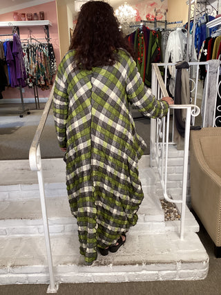 GREEN PLAID PODRAY DRESS