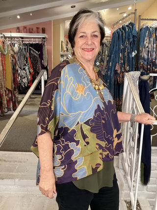 Silk Overlay Top - Art Deco