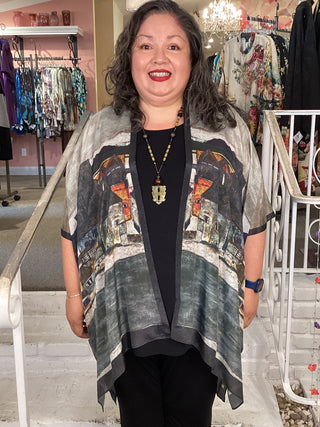 Silk Long Kimono - Village