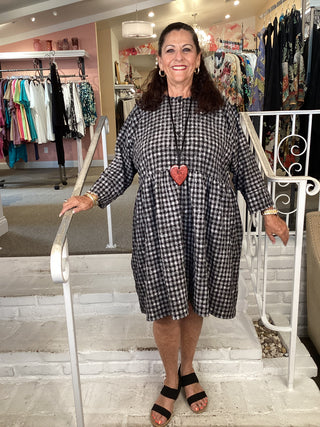 GT1592 Check B&W Dress