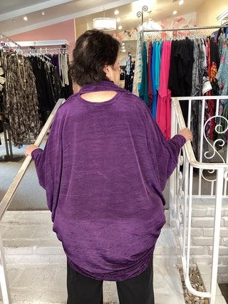 CARDI-TOP PURPLE PLEAT