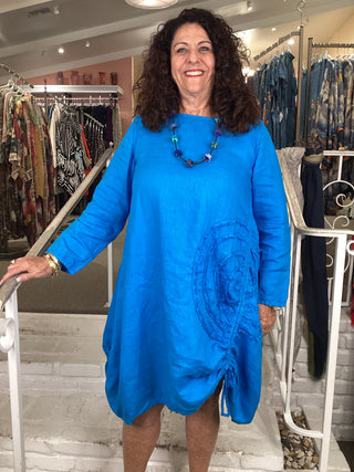 L/S CIRCLE DRESS - SKY