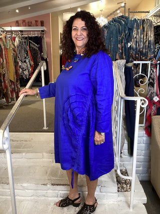L/S CIRCLE DRESS - BLUE