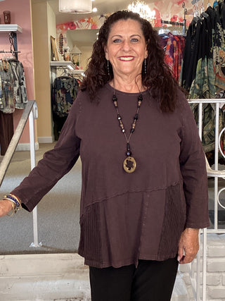 TUNIC WAVE POCKET - ESPRESSO