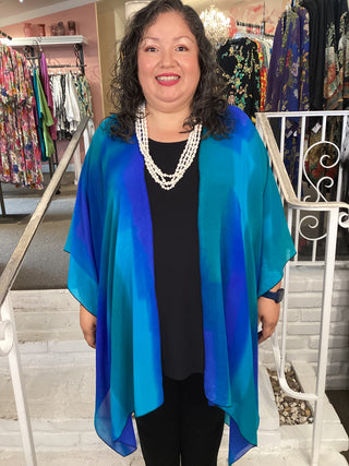 RUANA - CHIFFON TURQ/BLUE