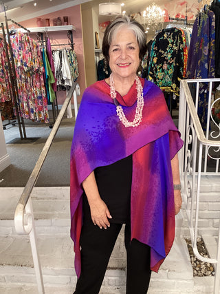 RUANA - GORGETTE VIOLET/RED