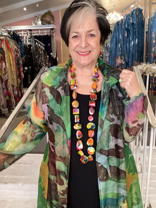 FLORAL FLING DUSTER - GREEN