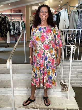 OLIVA DRESS - PINK BOUQUET