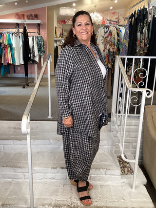 GT1591 CHECK BUTTON TUNIC