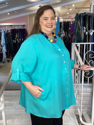ANNIE'S SHIRT - LAGOON