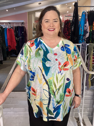CAP V-NECK TOP - LEMONADE