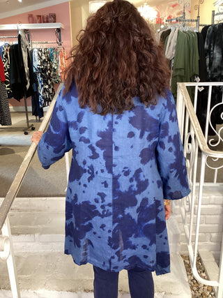 ANNIKA TIE-DYE TOP - BLUE