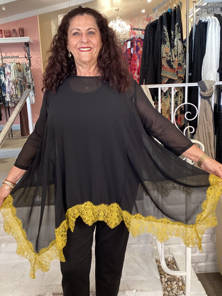 ET343O ORNATE CHIFFON TUNIC