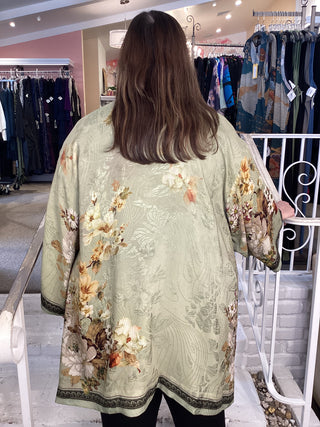 OPEN KIMONO - PEONY MINT GREEN