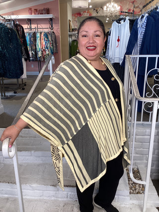 Ruana - Lemon Stripe