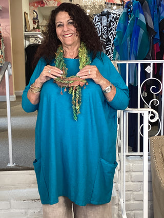 COTTON 2 PKT TUNIC - ATLANTIS