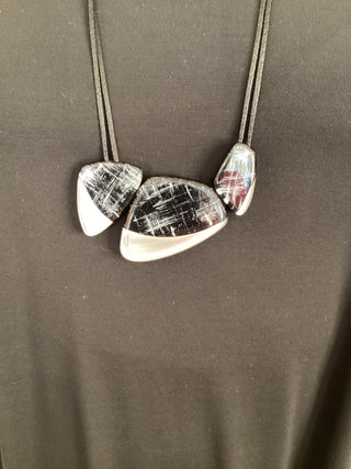 3 NECKLACE BLACK & SILVER