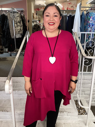 LONG ASYM TUNIC - MAGENTA