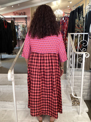 SD170C CHECK LINEN DRESS-CERIS