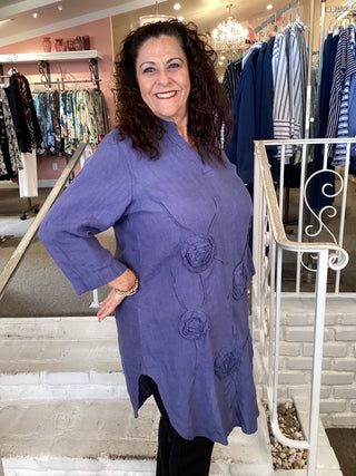 LINEN TUNIC - DENIM BLUE