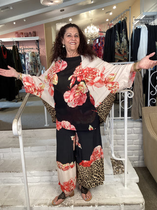 ET338F TUNIC - 2 FLORAL PRINT