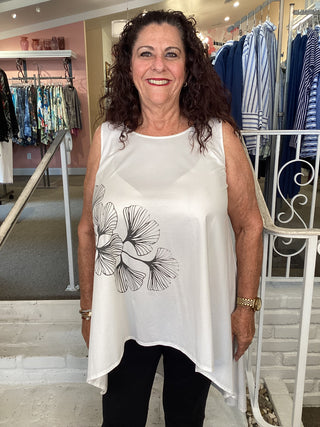 COTTON HI/LO TANK TUNIC- WHITE