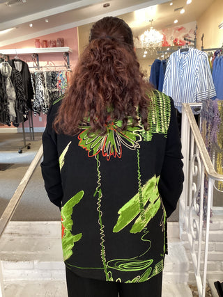 BUTTON CLOSURE - LIME FLOWER