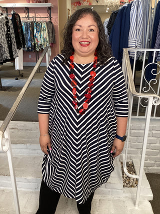 CHEVRON STRIPE DRESS