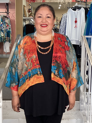 SILK KIMONO JKT - GLADE