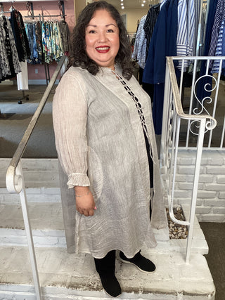 THREAD GAUZE TUNIC - BEIGE