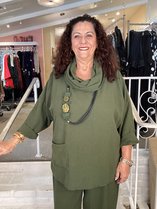 COWL TORTUS TOP - FERN