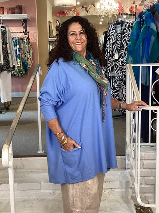 COTTON 2 PKT TUNIC - FORGET ME