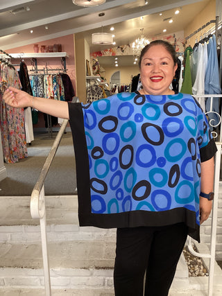 KC10 Elia Crepe Tunic - Blue Circles
