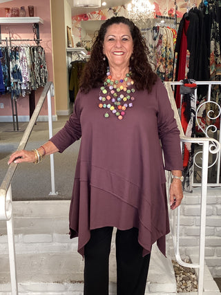 Asymmetric Pullover - Bordeaux