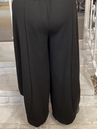 KNIT JACQ PUNTO PANT - BLACK