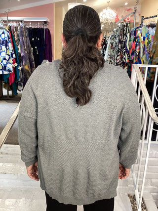 GRETA V SWEATER - GREY