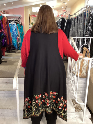 SWING EMBROIDERED VEST - BLACK