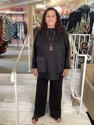 QUILTED PANT - BLACK