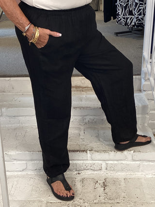 LINEN PANT - BLACK
