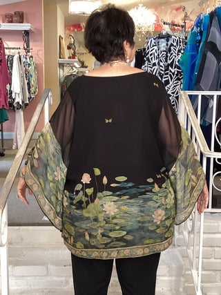 SILK TUNIC-PEACEFUL LOTUS POND