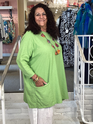 COTTON 2 PKT TUNIC - VERDE