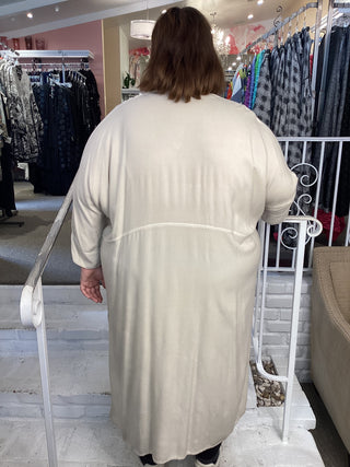V Neck Seamed Dress - Sand