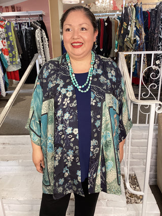OPEN KIMONO - CRANE BAMBOO FLO