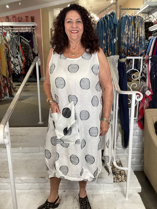 BIG POCKET TNK DRESS-WHITE
