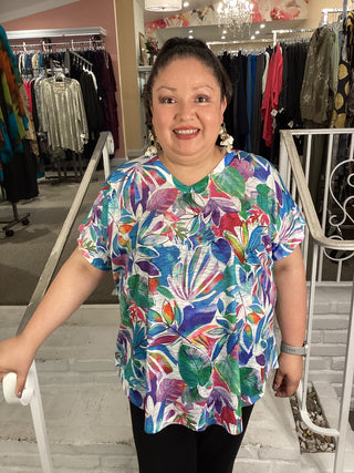 CAP V-NECK TOP - RIO