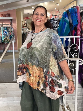 HI LO TUNIC TEE - BIRD & DOTS