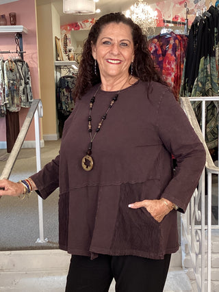 TUNIC WAVE POCKET - ESPRESSO